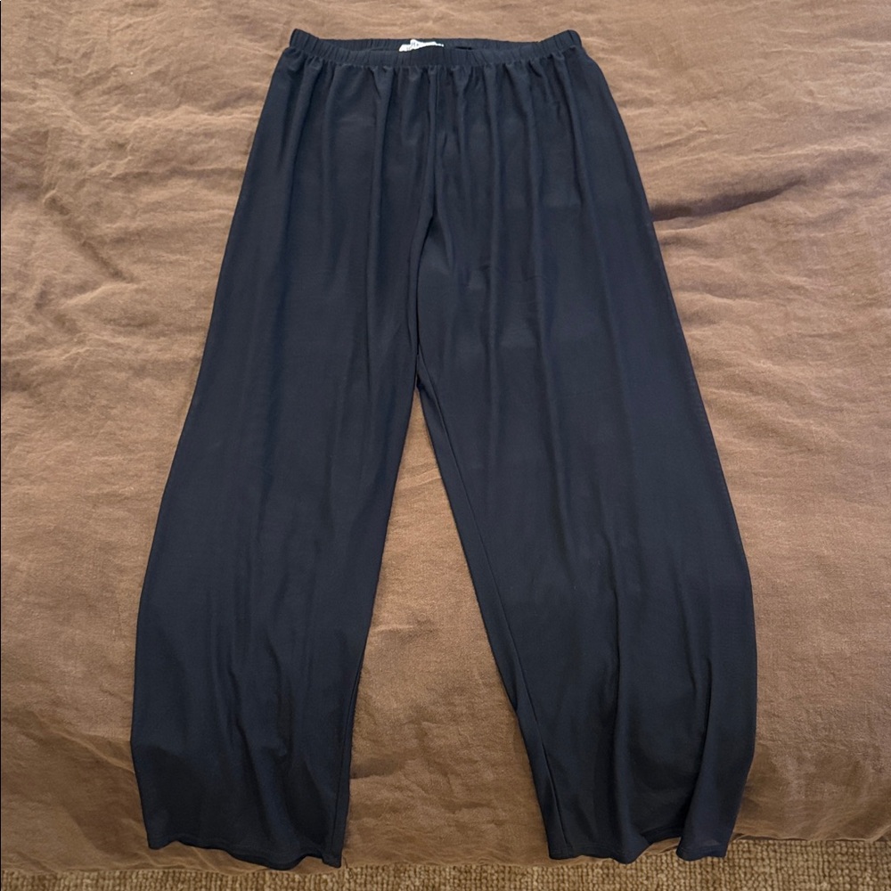 Joah Brown Black Sheer Wide Leg Pant